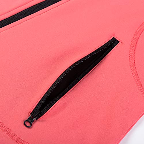 Dolcevida Women's Slim Fit Workout Track Jackets Full Zip Stretchy Warm up Active Running Jacket with Thumb Holes (Desert Rose, L)