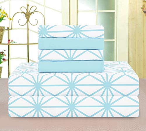 Elegant Comfort Luxury Soft Bed Sheets Cube Pattern - 1500 Premium Hotel Qualit…