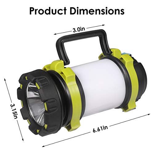 Camping Lantern Rechargeable, Lantern Flashlight LED with 800LM,6Light Modes,3800mAh Power Bank, IPX4 Waterproof,Perfect for Camping Light Hurricane,Emergency,Hiking,Outdoor,USB Cable Included - Thumbnail 5