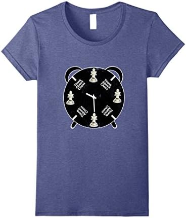 Womens Think About Chess All the Time Mind Game T-Shirt Small Heather Blue