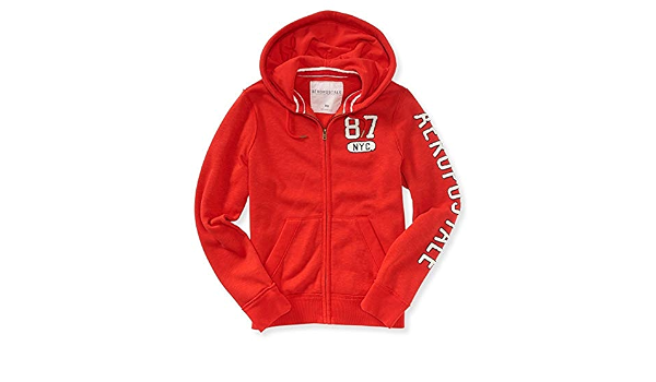 Aeropostale para hombre 87 NYC Sudadera con capucha sudadera - Rojo -:  Amazon.es: Ropa