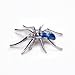 Dazzling Spider Clip Pin Brooch w/Rhinestone - Blue