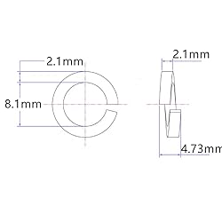 M8 Split Lock Washer, Spring Lock Washer Carbon