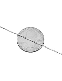 925 Sterling Silver .8MM Box Chain - Italian Necklace - Super Thin & Strong -   Gift w Order 16" - 30"