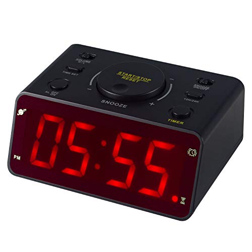 Timegyro Digital Alarm Clock,Super Loud Desk Clock with Kitchen Timer,Snooze for Kitchen,Bedroom,Heavy Sleepers