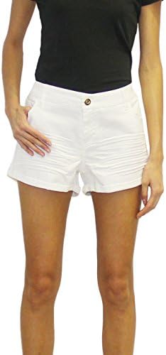Womens Rolled Cuff Stretch Twill Shorts by Highway Jeans