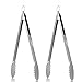 ICCKER Grill Tongs, 18 inch Heavy Duty Set of 2 Non-Stick BBQ Tongs with Silicone Tip and Locking Clip,Heat Resistant Kitchenware Design for Vegetable BBQ Cake Bread