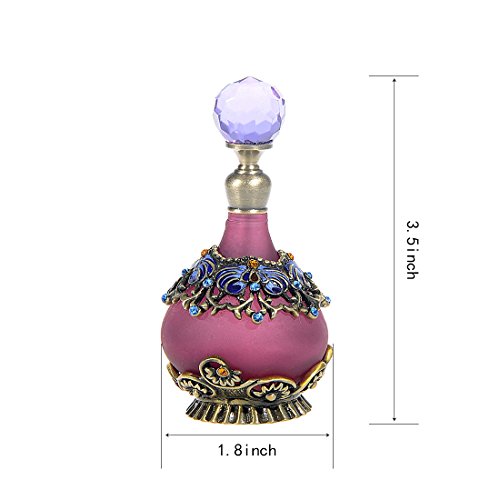 YUFENG 25ml Purple Vintage Refillable Crystal Decor Perfume Bottle