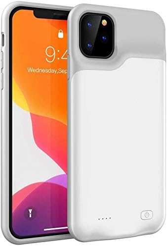ZIROZ Battery Charging Case for iPhone 11 Pro 5200 mAh & iPhone 11 Pro MAX, 6500mAh Portable Protective Charging Case Rechargeable Extended Battery Charger (White, iPhone 11 Max)