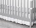 TILLYOU Crib Bed Skirt Dust Ruffle Off White, 100% Natural Cotton, Nursery Crib Bedding Accessory Toddler Bedskirt for Baby Boys Girls, 14