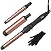 Pro Beauty Tools Professional 3-in-1 Copper Ceramic Curling Wand Kit