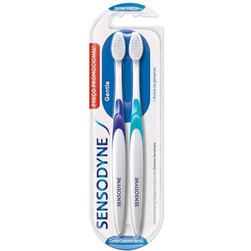 Sensodyne Escova de Dente Extra Macia Gentle, para Dentes Sensíveis, Suave às Gengivas, 2 unidades