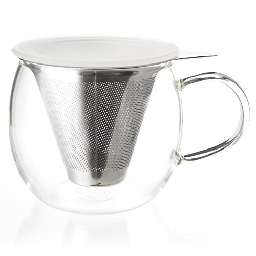 FORLIFE 832-ICE Tea Cup with Strainer, 12 oz/355ml, Ice