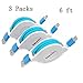 YICHUMY 3 Packs 6ft Retractable USB Type C Cable USB C to USB Male A Charging Cable for Samsung Note 8 S8 Plus, LG G5 G6 V30, Google Pixel,Pro 2016,Nintendo Switch Charger Cable (Blue)