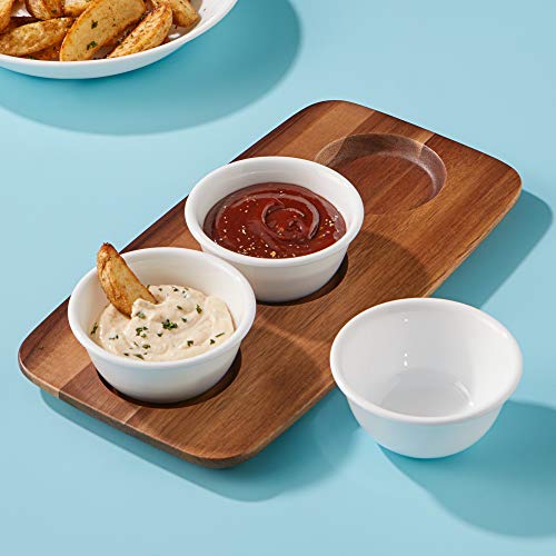 Corelle Vitrelle Coordinates 4Pc Serving Set, Dip Tray with 3 Bowls