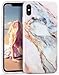 Imikoko iPhone Xs Max Case, iPhone Xs Max Marble Case, Matte Finish Slim Soft Flexible TPU Marble Pattern Cover for Apple iPhone Xs Max 6.5