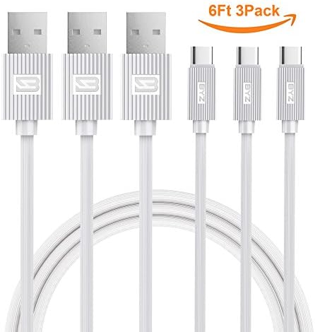 USB Type C Cable, Zhicity 3 Packs 6 Ft USB C Cable USB C to USB A Fast Charger Cord for Samsung Note 8, Galaxy S8, Apple New Macbook, Nexus 6P 5X, Google Pixel, LG G5 G6