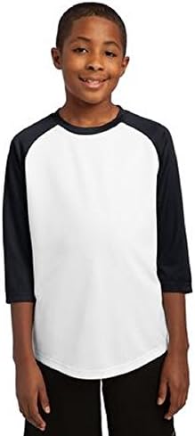 Sport-Tek Youth PosiCharge Baseball Jersey>S White/Black YST205