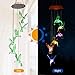 Solar Hummingbird Wind Chimes Outdoor, Color-Changing Led Decorative Light Charging by USB and Mobile Solar Power for Home/Yard/Pation/Garden