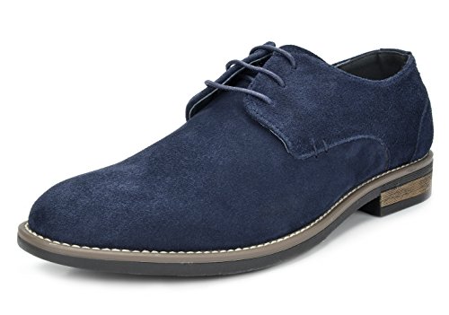 BRUNO MARC MODA ITALY URBAN-08 Men's Casual Genuine Suede Leather Classic Lace Up Oxfords Shoes NAVY SIZE 9.5