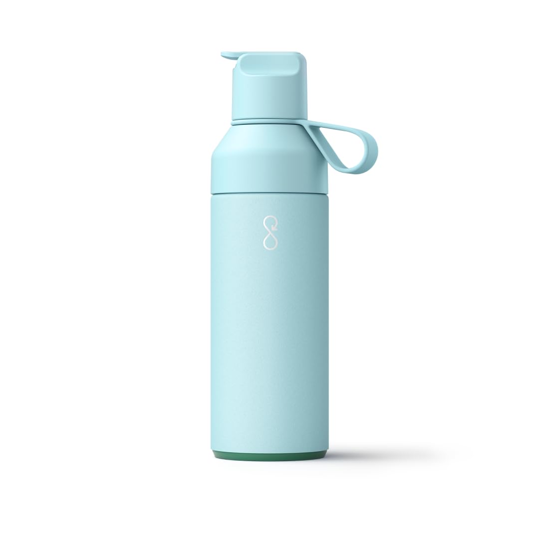 Ocean Bottle Go 500ml | Stainless Steel Water Bottle | Reusable & Sustainable | Keeps Drinks Cold & Hot | Eco Friendly Gift (Sky Blue)