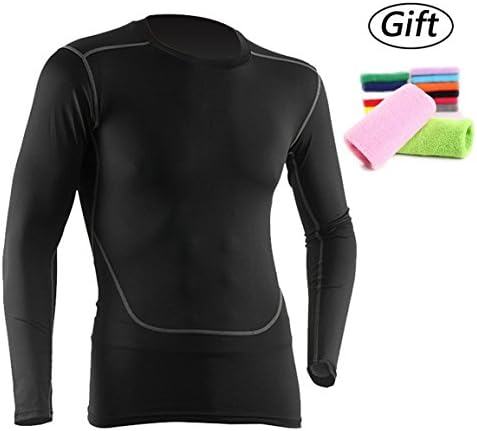 NEKO SPORTS Men's Long Sleeve T-Shirt Cool Dry Compression Baselayer Running Baselayer Long Sleeve Athletic Compression Shirts Workout Compression Base Layer Shirt