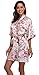 season dressing Floral Satin Kimono Robes Short Bridesmaid Robe for Parties Wedding Robes, Pink S/M