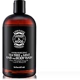 Hyper-Energizing Tea Tree & Mint Mens Body Wash - Luxurious Lather - Moisturizing - Minty Tingle - Terrific Subtle Yet Energizing Scent For Men - 16 oz