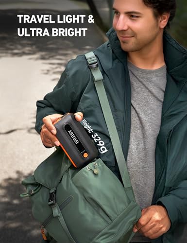 AstroAI B8 Car Jump Starter 3000A Peak for Up to 9L Gas/7L Diesel Engines, Portable Battery Booster Pack with 10 Protections, 18W Quick Charger Power Pack, 3-Mode LED Light, and Jumper Cables, Orange