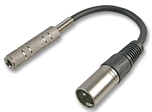 Pro Signal 3-Pin XLR Plug to 6.35mm (1/4") Stereo Jack Socket Adaptor Lead – 20cm – Professional Audio Cable – PSG01406