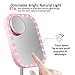 Kiya Makeup Mirror with Lights - 26 LED Vanity Mirror with Detachable 10X Magnification - 360° Rotation-Touch Screen Dimming - Retractable Bracket - USB Charging -Pink