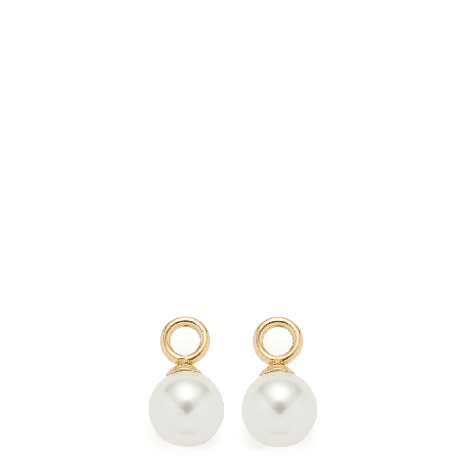 JEWELS BY LEONARDO Beauty's Perla Beau Earrings • Creole Pendant Made of Gold-Coloured Stainless Steel • Charms with White Imitation Pearls • Jewellery Gift for Women • 021627