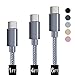 USB Type C Cable, BRG USB C Cable (USB 2.0) 3 Pack (1ft,4ft,6ft) Nylon Braided Fast Charger Cord Compatible Samsung Galaxy S9 8 Plus Note9 8, LG V20,Moto,Google Pixel,New MacBook and More, Gray