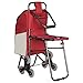 Nicely Neat Stair Climbing Rolling Multipurpose Shopping Laundry Utility Cart with Foldout Seat - Red