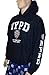 NYC FACTORY NYPD Hoodie White Sleeve Print Sweatshirt Navy Blue Medium