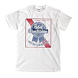 Win-Tshirts Pabst Blue Ribbon White T-Shirt Funny T-Shirt