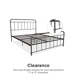 DHP Winston Metal Platform Bed with Rustic Design