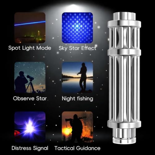 Rechargeable Flashlight, 5 Caps, Glasses, USB – Hiking, Camping, Stargazing