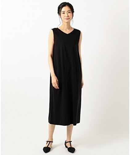 Amazon エニィファム Any Fam シルケットスムース ノースリーブ ワンピース ブラック系 3 ワンピース チュニック 通販