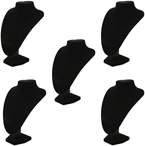 MINGHU Three-Dimensional Black Velet Jewellery Display Mannequin Bust Shop Retail Display (21CMX16CM Black 5PCS)