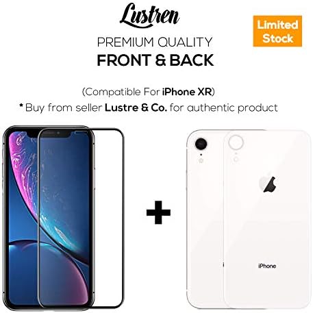 Lustren 6.1 Inch Full 6D 9H Protection Tempered Glass Front and Back Screen Protector for Apple iPhone XR (White)