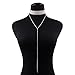 Woman Ladies Fashion Crystal Choker Necklace Sweater Necklace Long Pendant Wedding Party Jewelry
