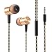 Headphones, FKANT Metal Magnet Attraction In-Ear Wired Earbuds Premium Stereo Bass Universal Earphones with 3.5mm Jack and MIC for Smartphones, Tablets, Computer, MP3 Player