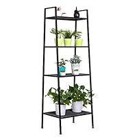 NMFIN Ladder Shelf 4 Tier Bookshelf,Storage Rack Display Shelves,Indoor Plant Flower Stand Storage Shelves, Industrial Bookcase,Home Office Cabinet Standing Racks Study Organizer,23.6 x 13.8 x 57.9in