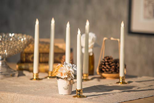 10Pack Flameless Taper Candle,Ivory WAX Coverd, 11-Inch, for Candle Holders and Candlesticks,for Wedding ,Patry,Hotel ,Windows Candles