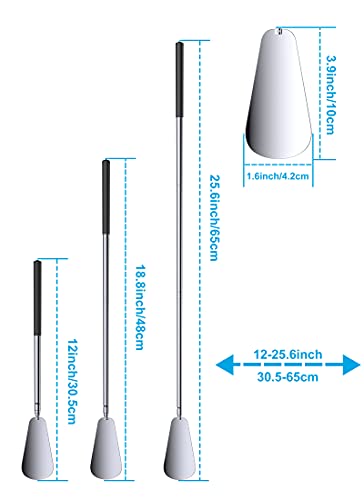 BAOLIDA Schuhlöffel,Schuhanzieher Tragbarer Einziehbarer Schuhlöffel Lang aus Edelstahl mit Bequemem Griff für Herren&Damen& Kinder&Senioren&Schwangere Frau&Behindert(30.5-65 cm)