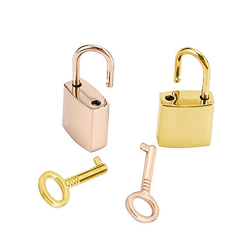 Mini Metal Lock - Zinc Replacement Silver Pad-Lock with 3 Keys of Hiplaygirl (Gold - 1 Set)