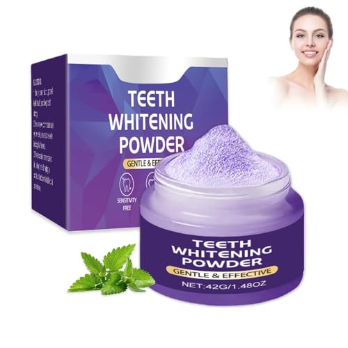 Professional Teeth Whitener, Teeth Whitening Powder, Effective to Strengthen Teeth and Gums, Long Lasting Teeth Whitening, Gentle for Sensitive Teeth, Removes Years of Stains (Purple1227)