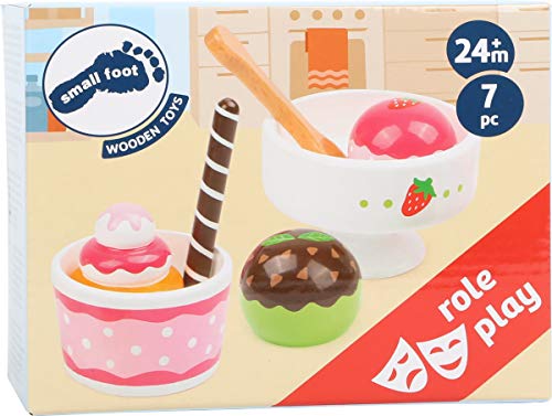 Small Foot 11481 Eiscreme Set Venezia, Zwei Eisbecher aus liebevoll handbemaltem Holz für die Kinderküche Spielzeug… – Bild 5