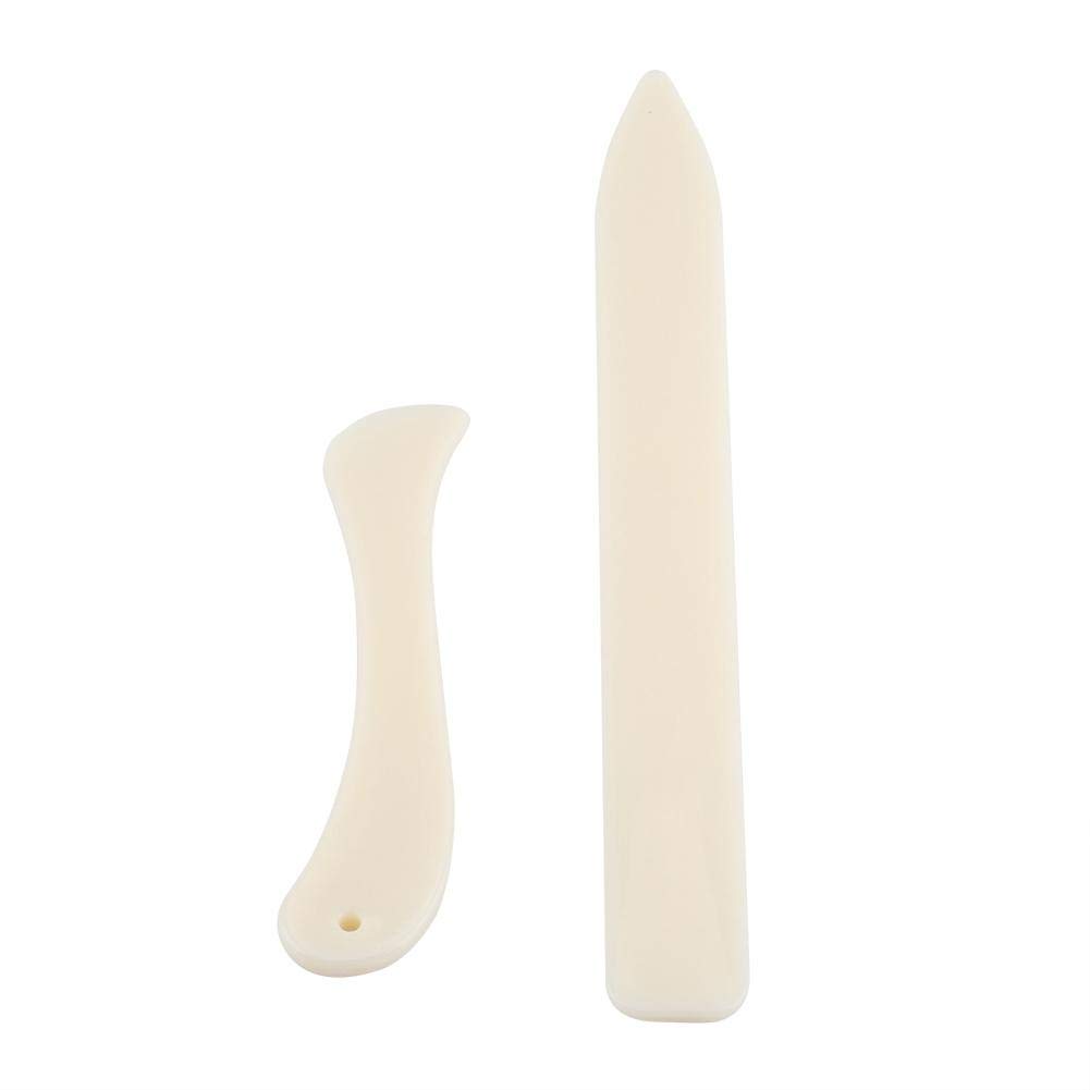 2PCS/Set White Bone Folder Tool Scoring Folding Creasing Edges Bone Creaser for Paper Crafts Book-Binding Card Making and Office Supplies